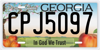 GA license plate CPJ5097
