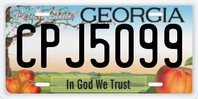 GA license plate CPJ5099