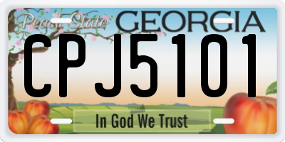 GA license plate CPJ5101