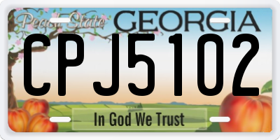 GA license plate CPJ5102