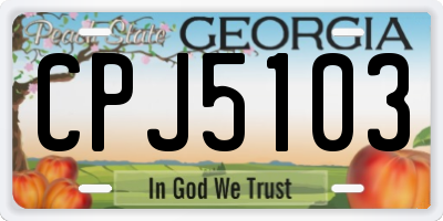 GA license plate CPJ5103