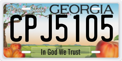 GA license plate CPJ5105