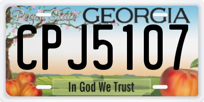 GA license plate CPJ5107