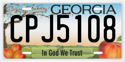 GA license plate CPJ5108