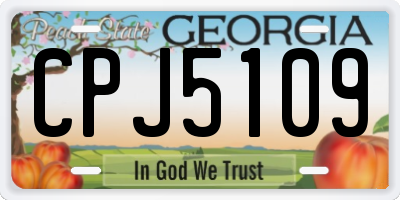 GA license plate CPJ5109