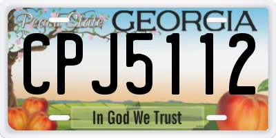 GA license plate CPJ5112