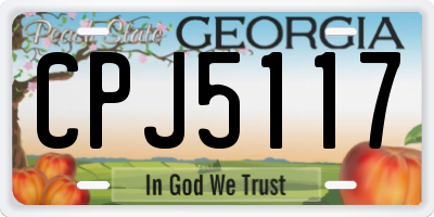 GA license plate CPJ5117