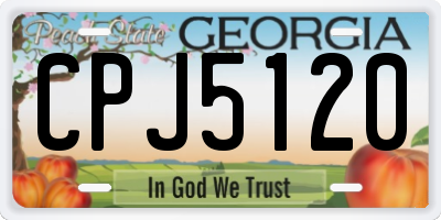 GA license plate CPJ5120