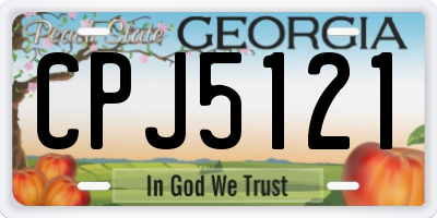 GA license plate CPJ5121