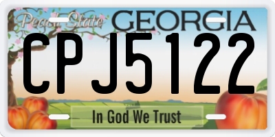 GA license plate CPJ5122