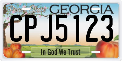 GA license plate CPJ5123