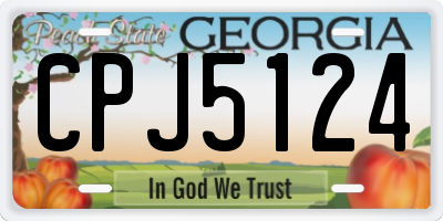GA license plate CPJ5124