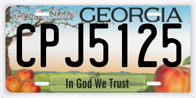GA license plate CPJ5125