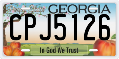 GA license plate CPJ5126