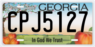 GA license plate CPJ5127