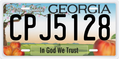 GA license plate CPJ5128