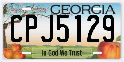 GA license plate CPJ5129