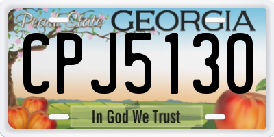 GA license plate CPJ5130