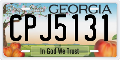 GA license plate CPJ5131