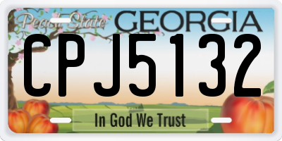 GA license plate CPJ5132