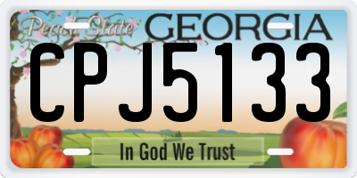 GA license plate CPJ5133