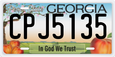 GA license plate CPJ5135
