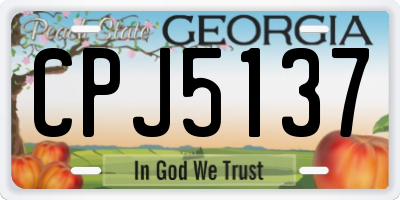 GA license plate CPJ5137