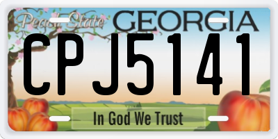 GA license plate CPJ5141