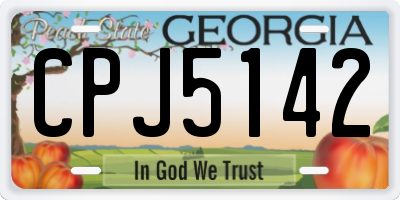 GA license plate CPJ5142