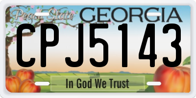 GA license plate CPJ5143