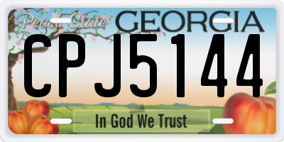 GA license plate CPJ5144