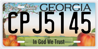 GA license plate CPJ5145