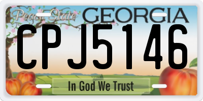 GA license plate CPJ5146