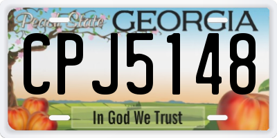 GA license plate CPJ5148