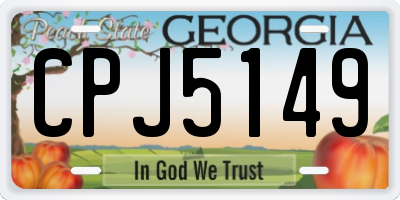 GA license plate CPJ5149