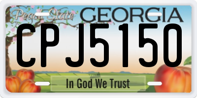 GA license plate CPJ5150
