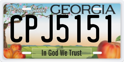 GA license plate CPJ5151