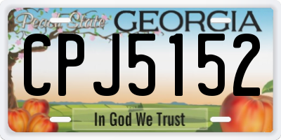 GA license plate CPJ5152