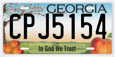 GA license plate CPJ5154