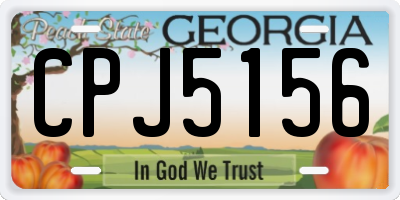 GA license plate CPJ5156