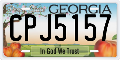 GA license plate CPJ5157