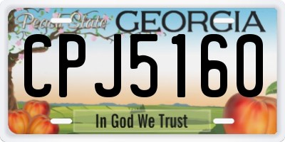 GA license plate CPJ5160
