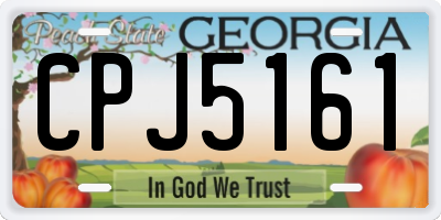 GA license plate CPJ5161
