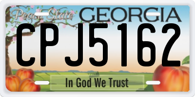 GA license plate CPJ5162