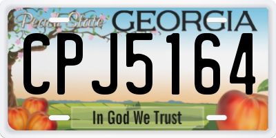 GA license plate CPJ5164