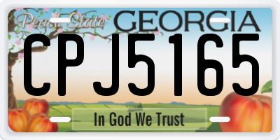 GA license plate CPJ5165