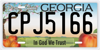 GA license plate CPJ5166