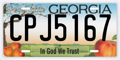 GA license plate CPJ5167