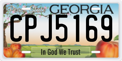 GA license plate CPJ5169