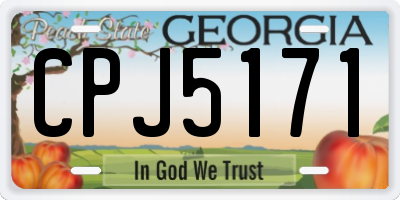 GA license plate CPJ5171